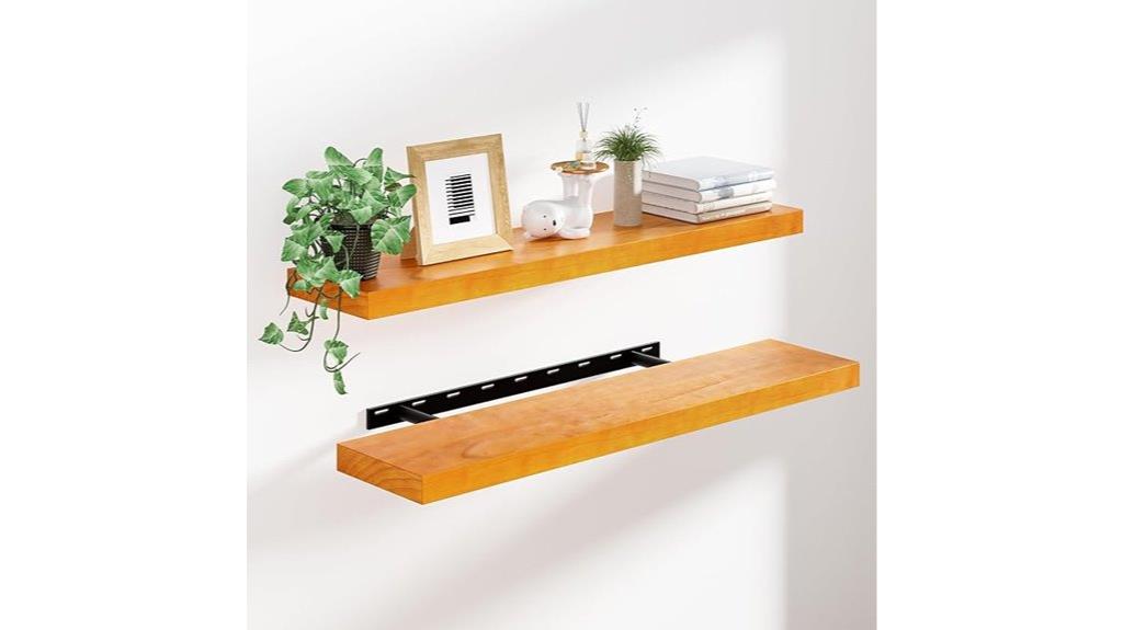 36 inch pine shelves set