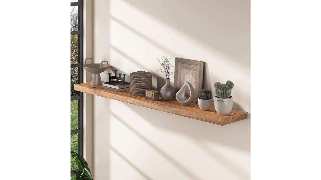 55 inch elm wall shelves
