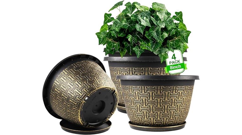 8 inch plant pots