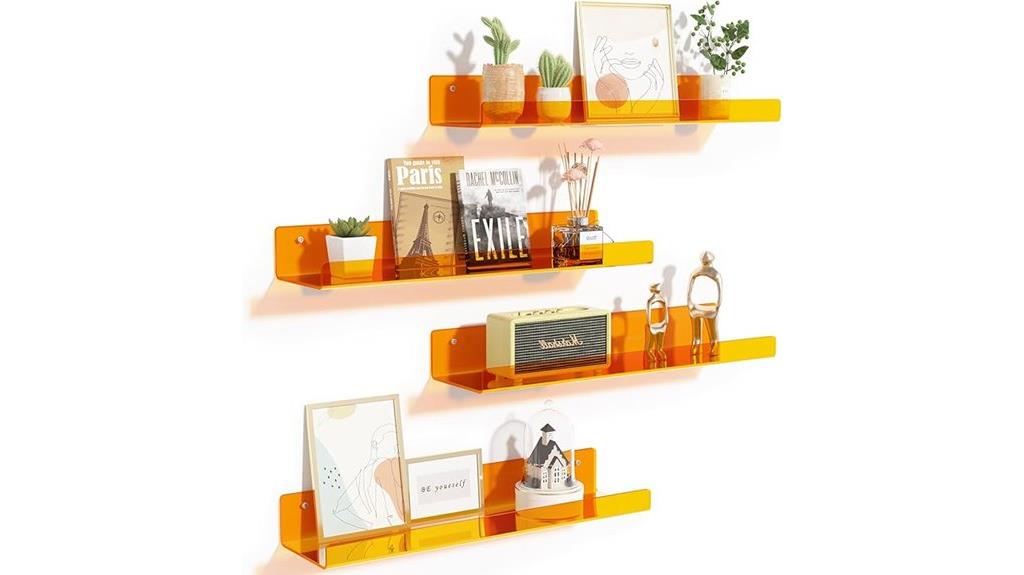 acrylic wall shelves four pack