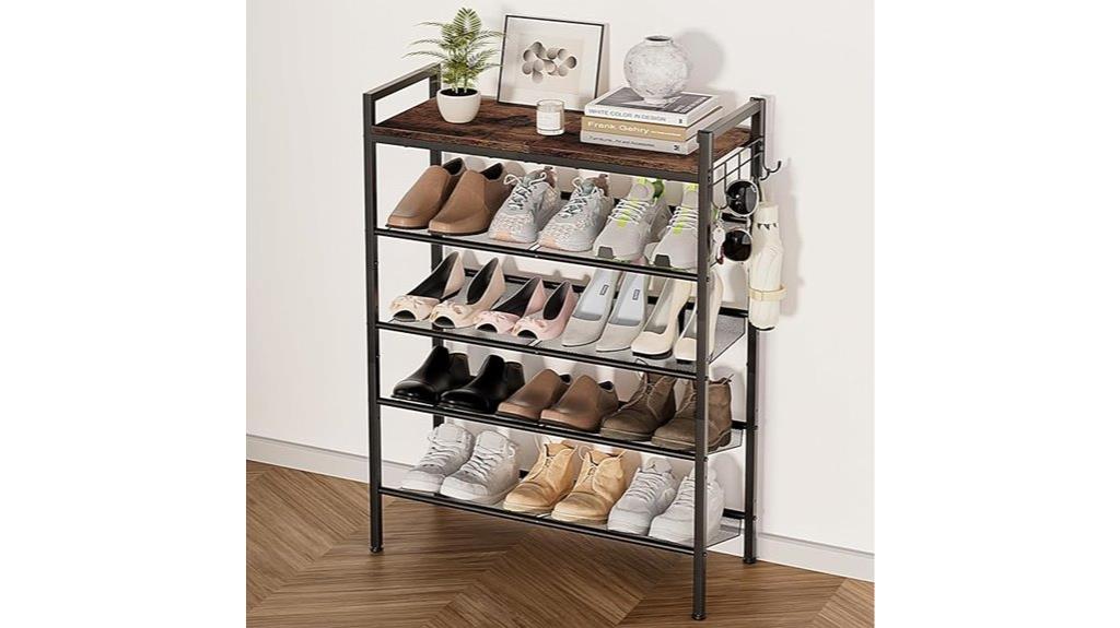 adjustable 5 tier shoe storage