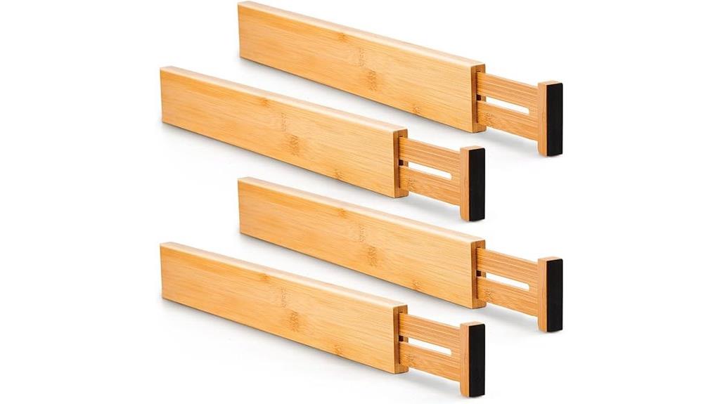 adjustable bamboo organizer set