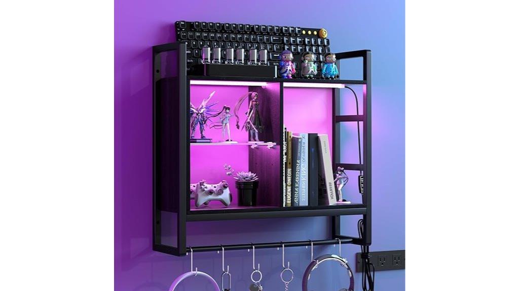 adjustable glass shelves display