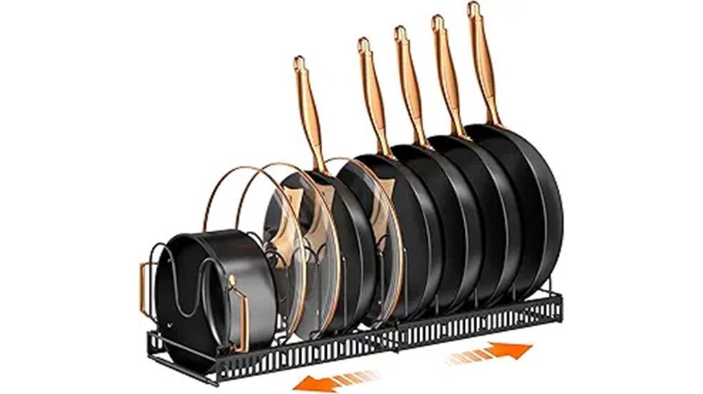 adjustable pot and pan organizer