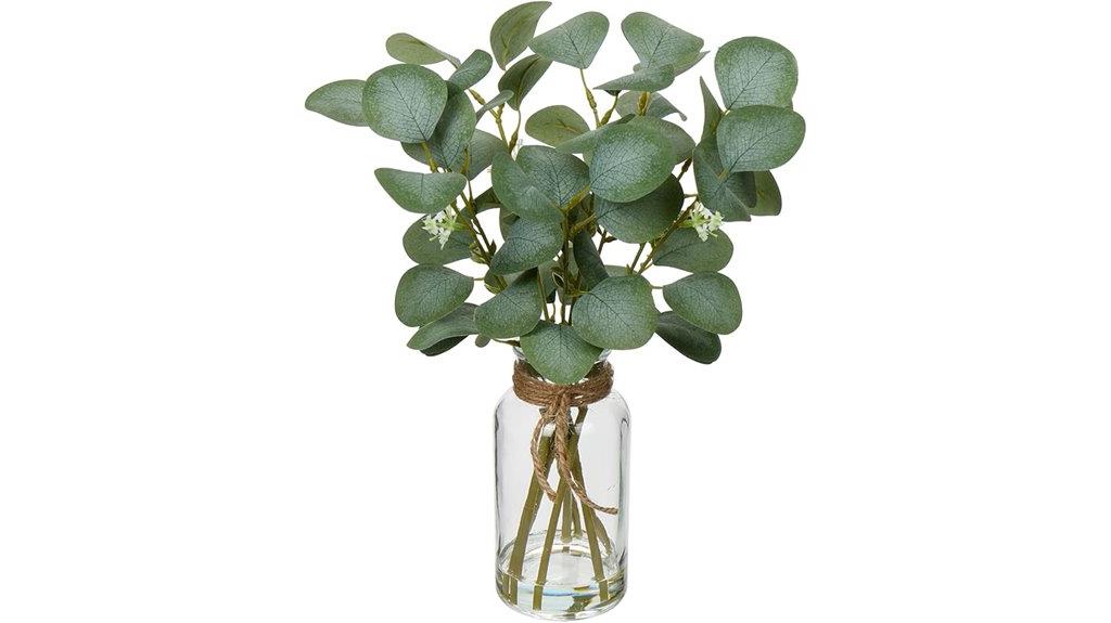 artificial eucalyptus vase