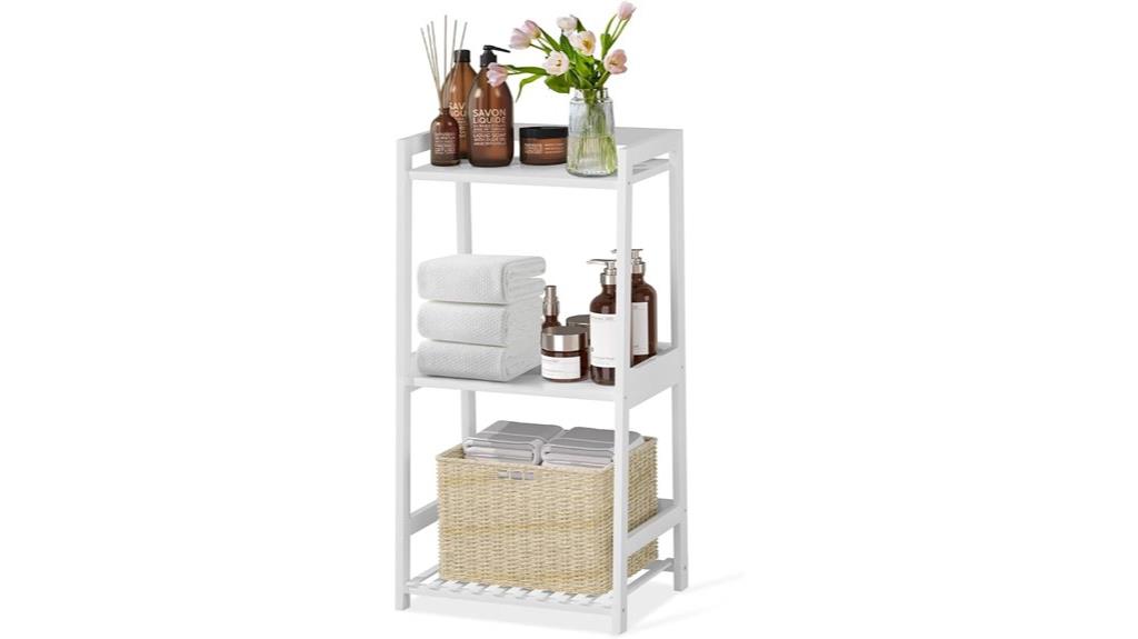bamboo bathroom shelving units
