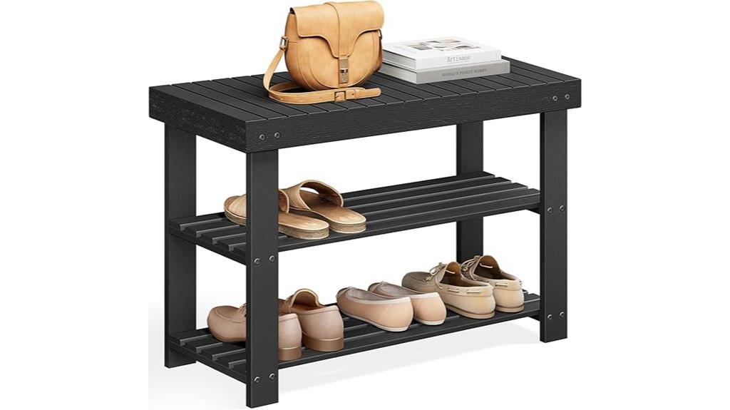 bamboo shoe rack bench