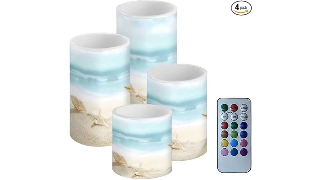 beach themed flameless candles