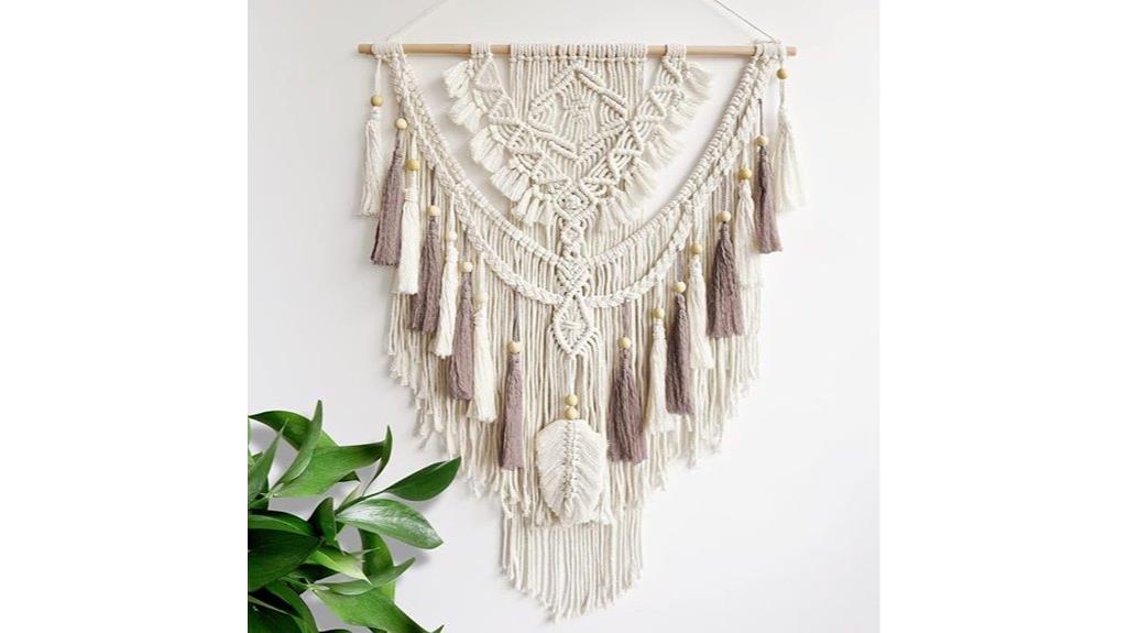 beige dusty rose wall hanging