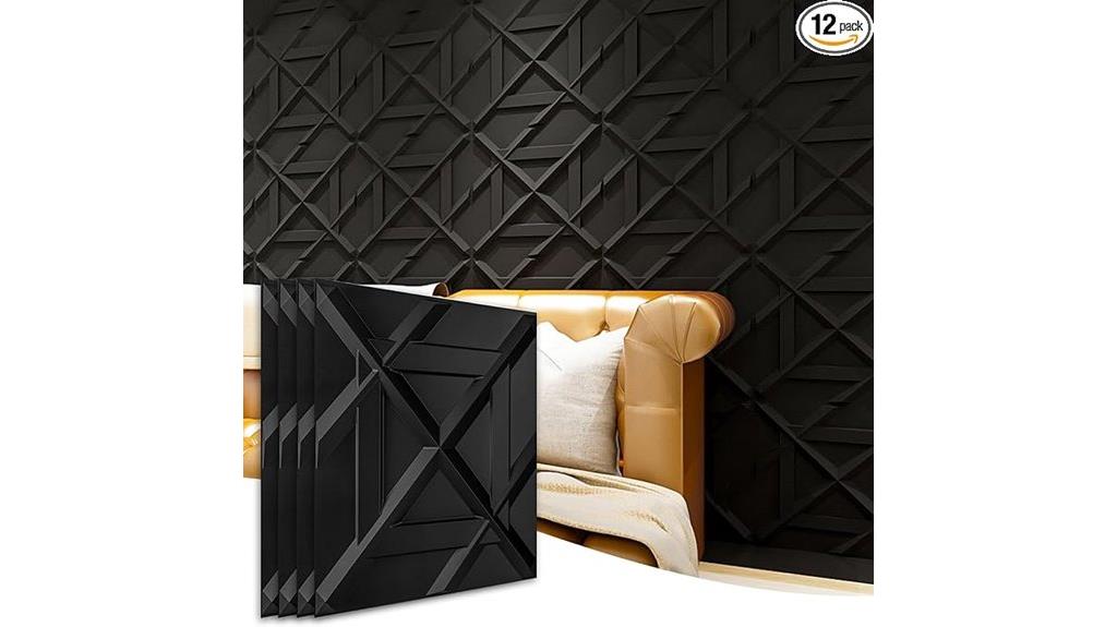 black 3d wall panel