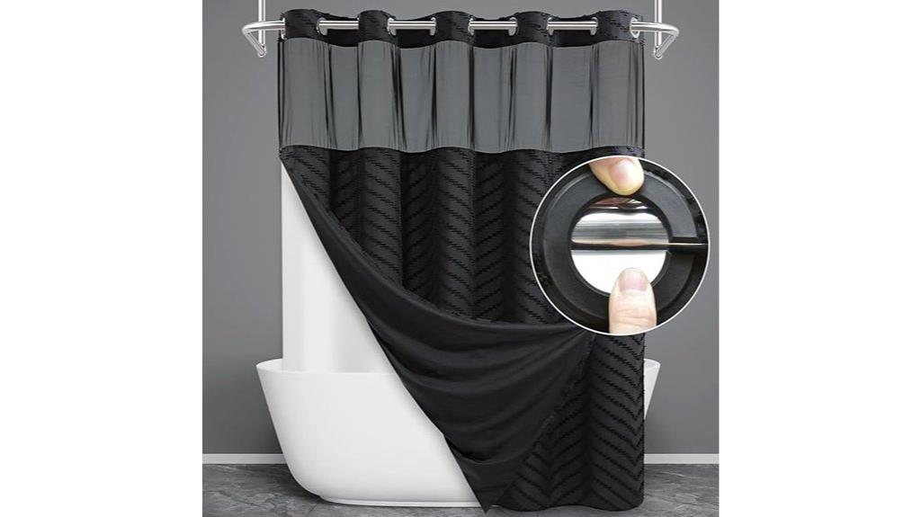 black chevron shower curtain