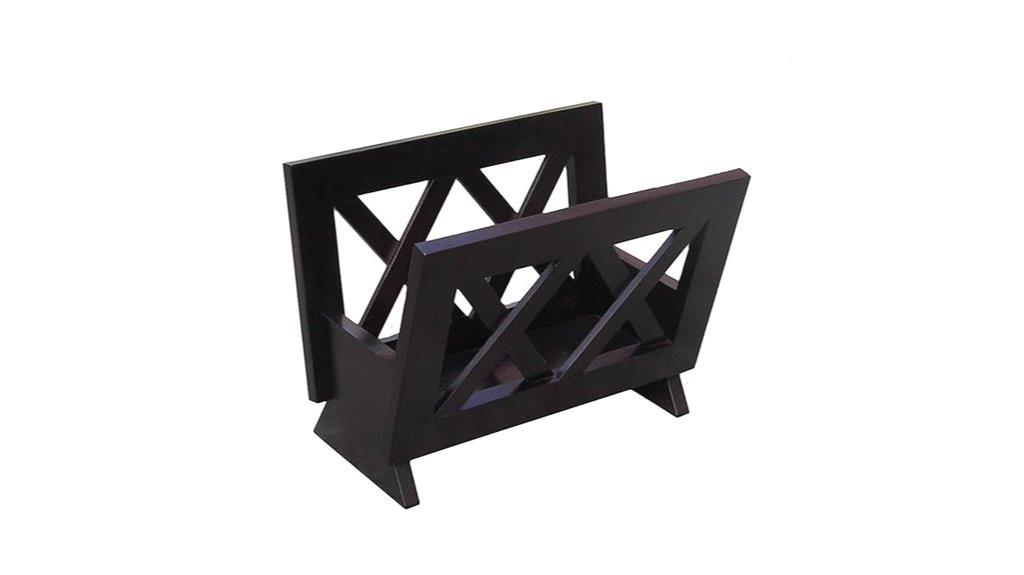 black contemporary wood rack