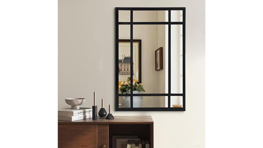 black entryway mirror