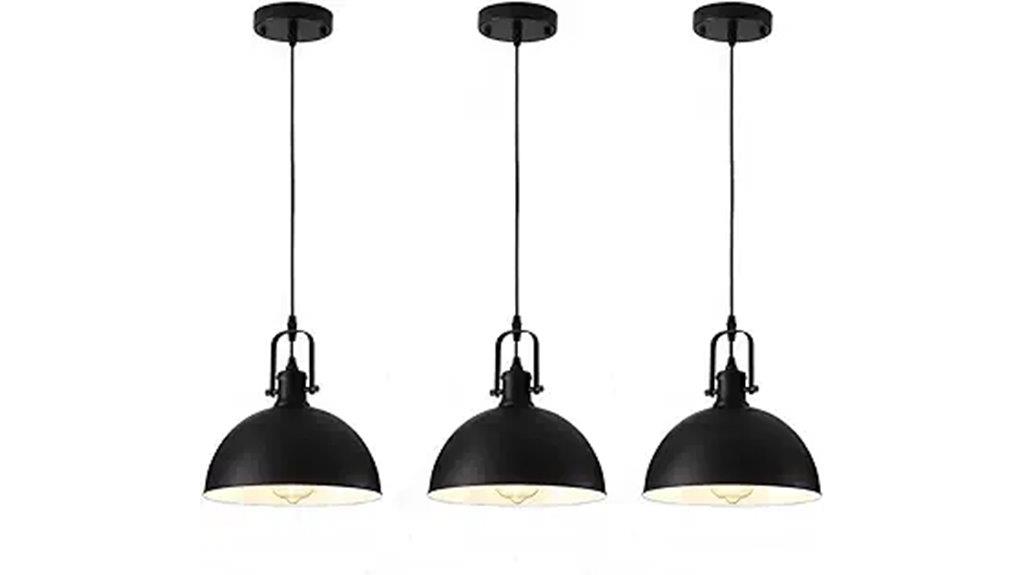 black metal kitchen lights