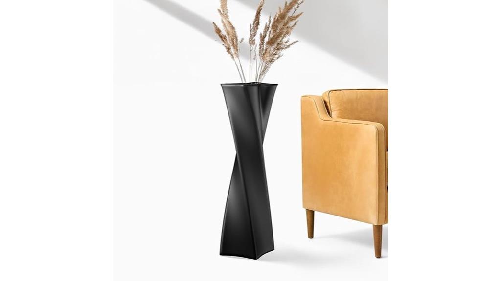 black tall resin vase