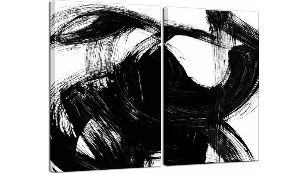 black white abstract canvas