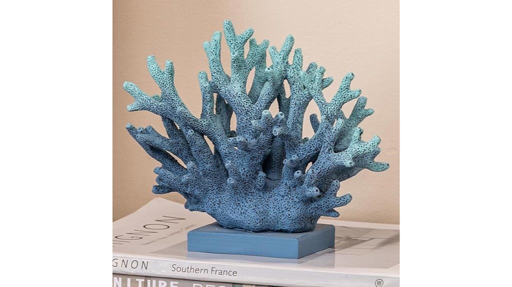 blue coral resin decor