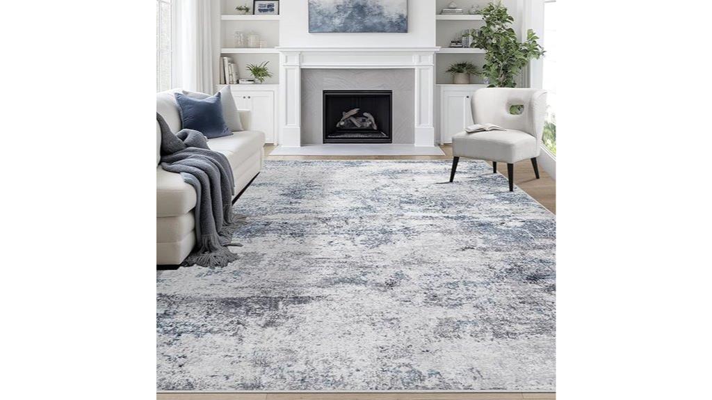 blue grey washable rug