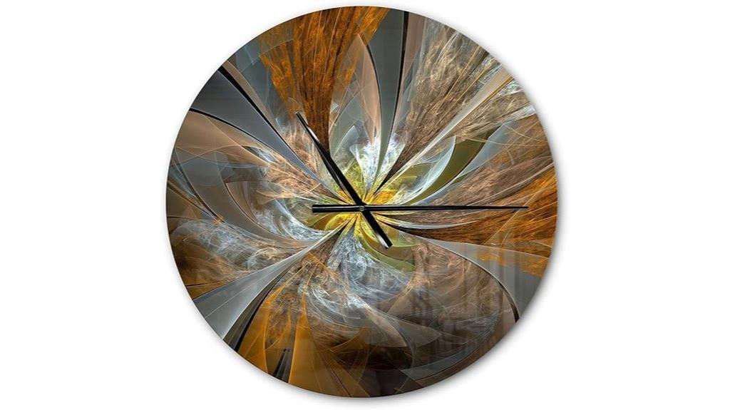 brown fractal flower clock