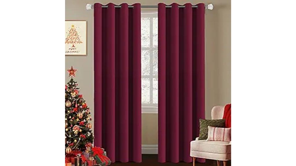 burgundy bedroom blackout curtains