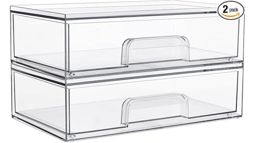 clear 12 1w stackable drawers