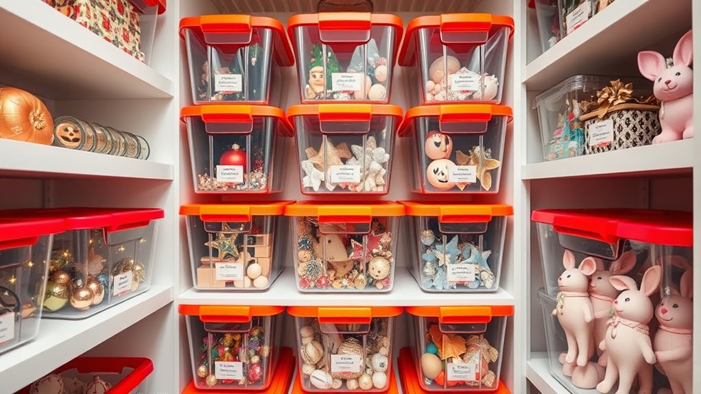 color coded labeled storage