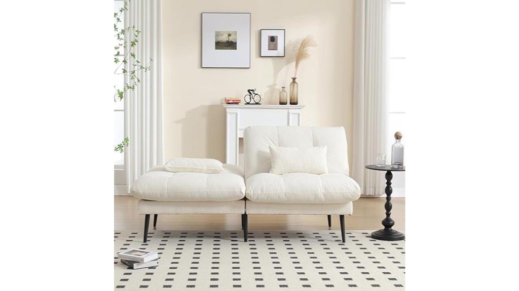 convertible couch with adjustable back