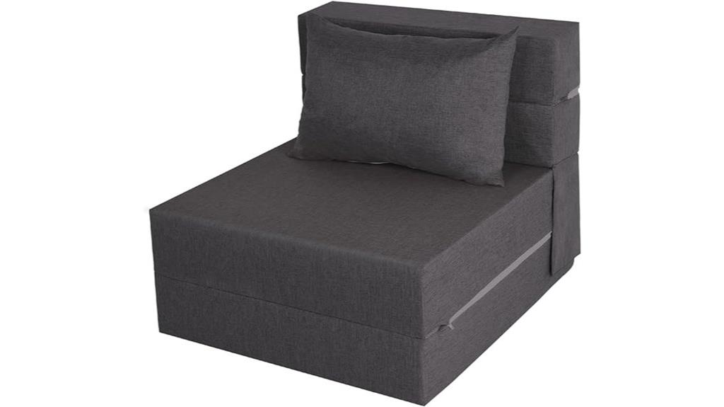 convertible sofa with pillow