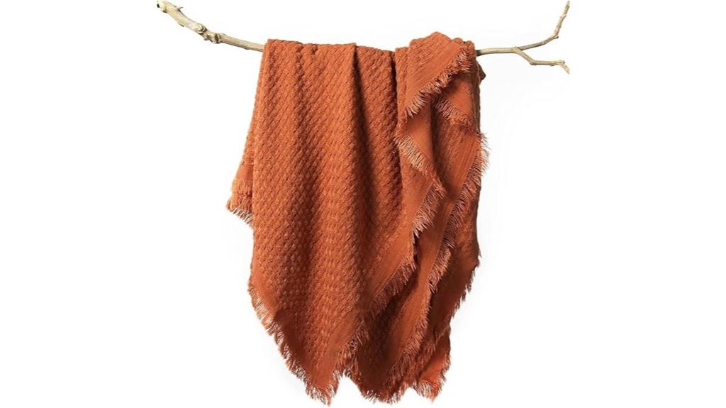 cozy burnt orange throw
