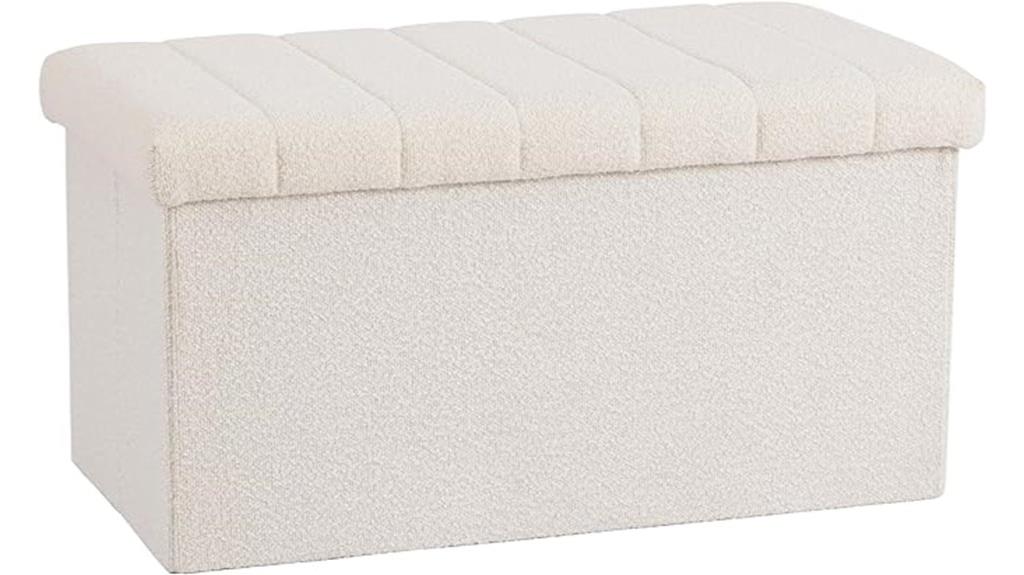 cushioned fabric ottoman storage