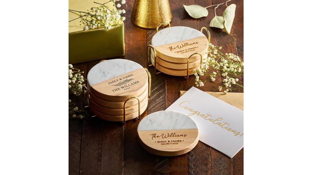 custom monogram wedding coasters