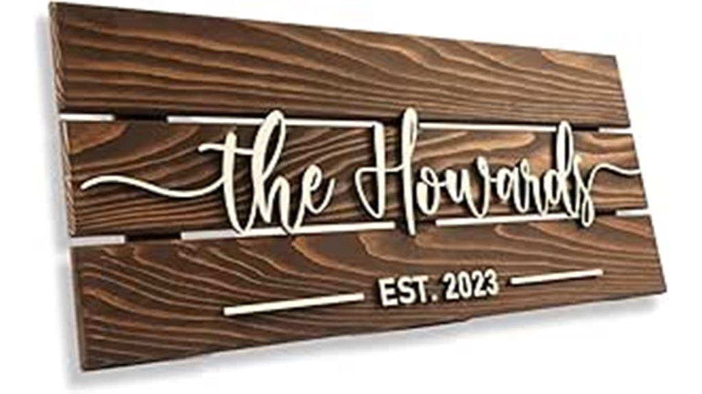 custom rustic name sign