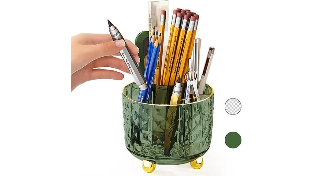 dark green rotating pen holder