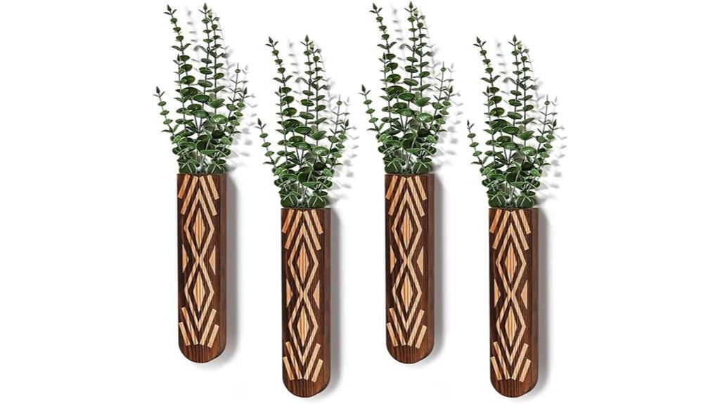 dark wood planter set