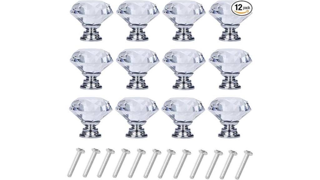 diamond shaped crystal knobs