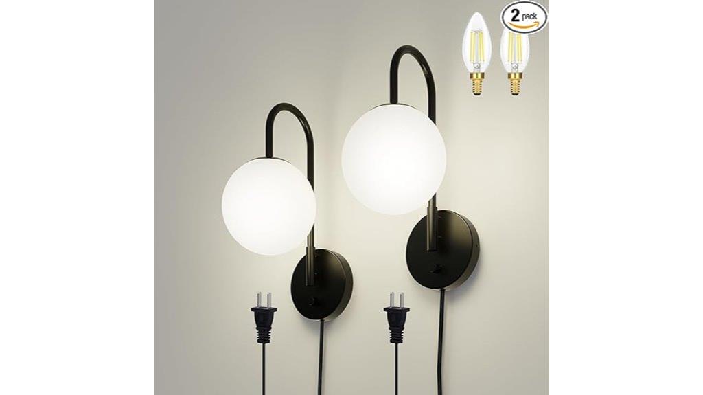 dimmable wall sconce set