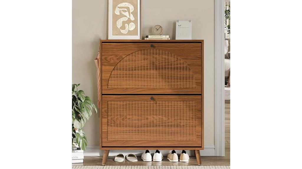 dual flip drawer shoe storage