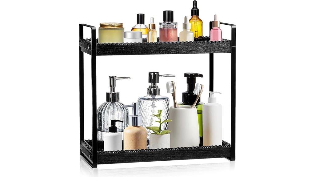 dual level bathroom storage