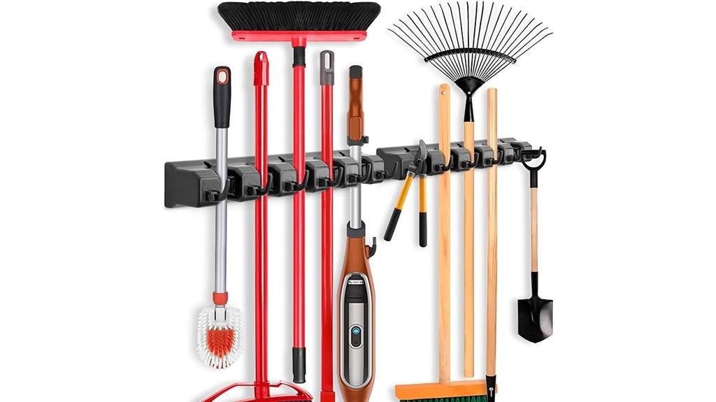 dual mop broom storage