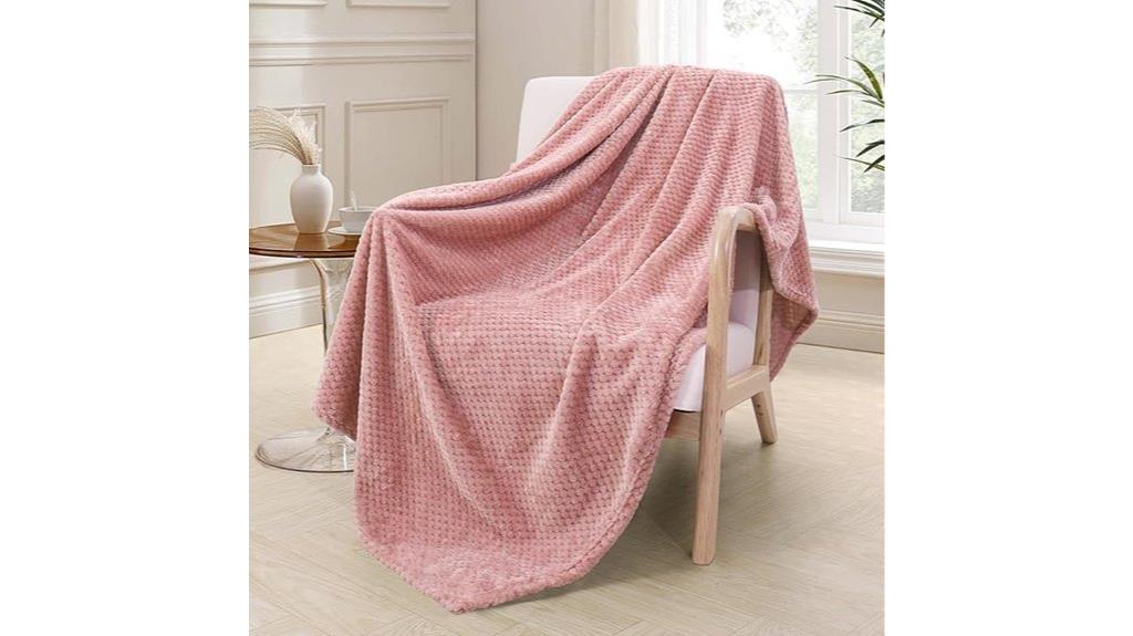 dusty pink fleece blanket