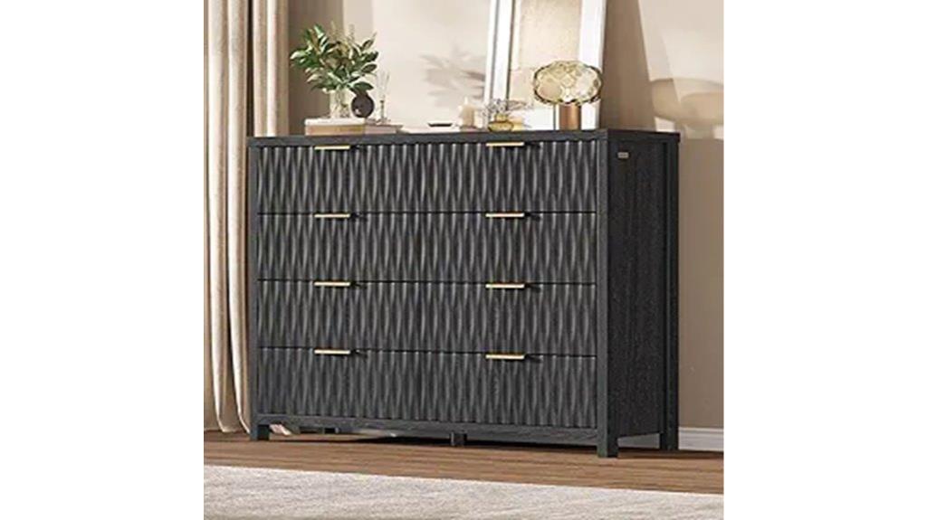 eight drawer fluted dresser