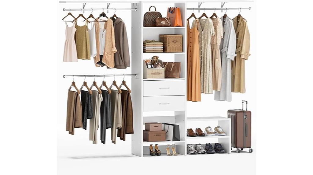 eight foot adjustable closet