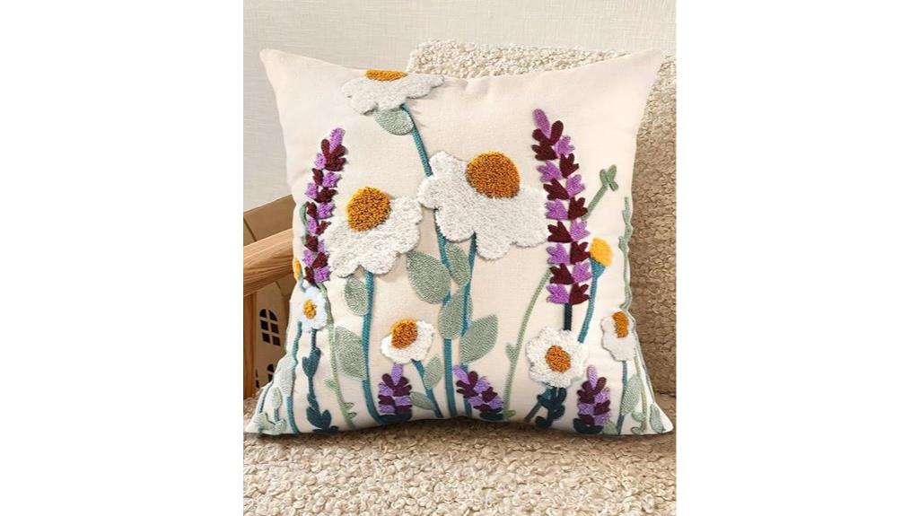 embroidered 18x18 pillow cover