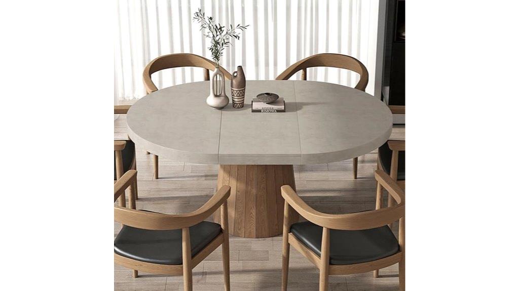 extendable round pedestal table