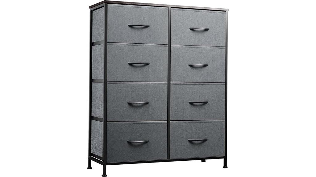 fabric dresser with drawers