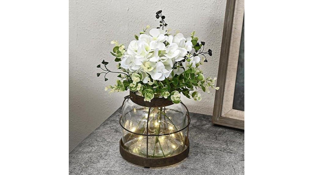 farmhouse lantern with flowers