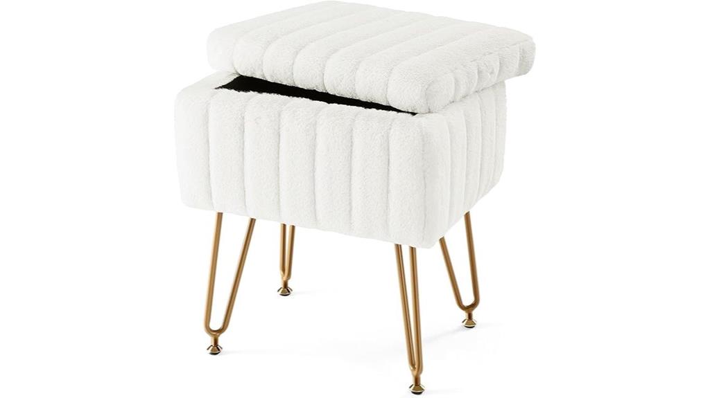 faux fur storage stool