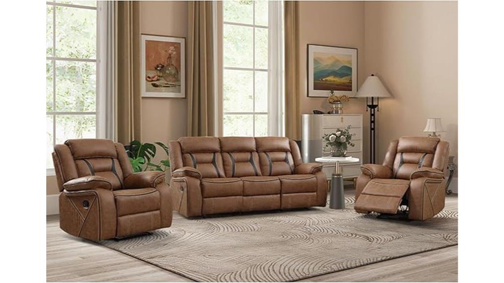 faux leather recliner sofa