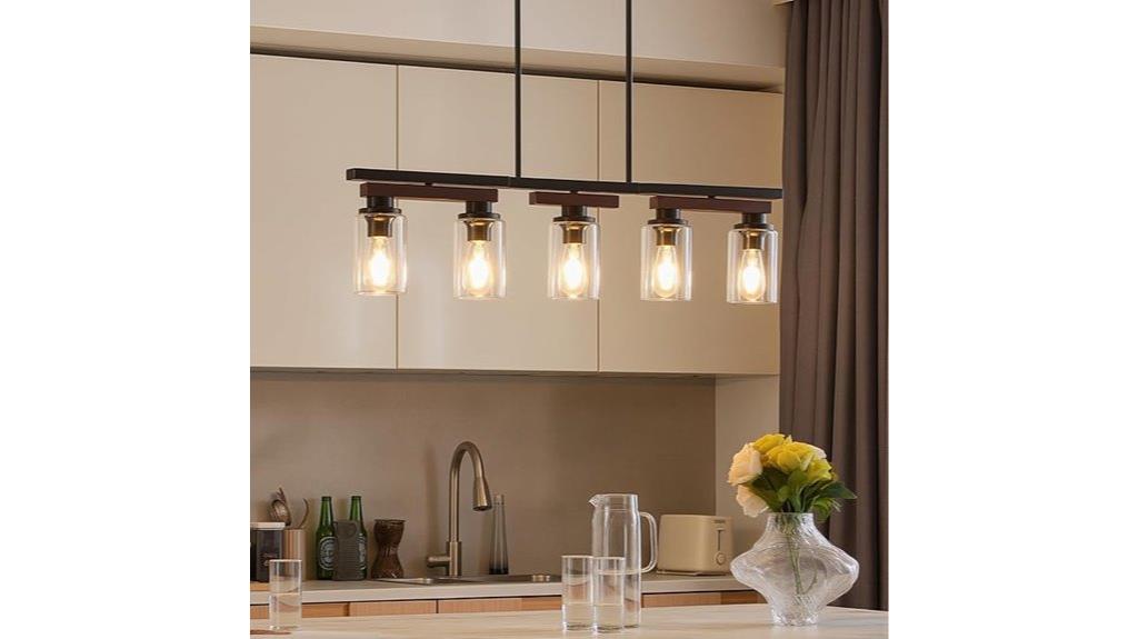 five light kitchen pendant