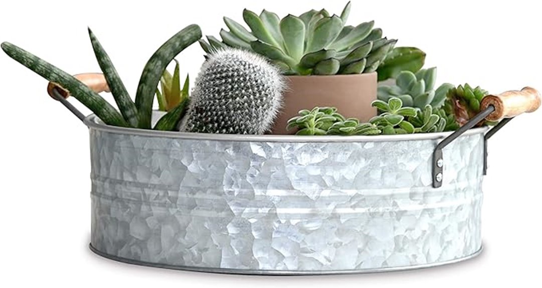 galvanized metal storage tray